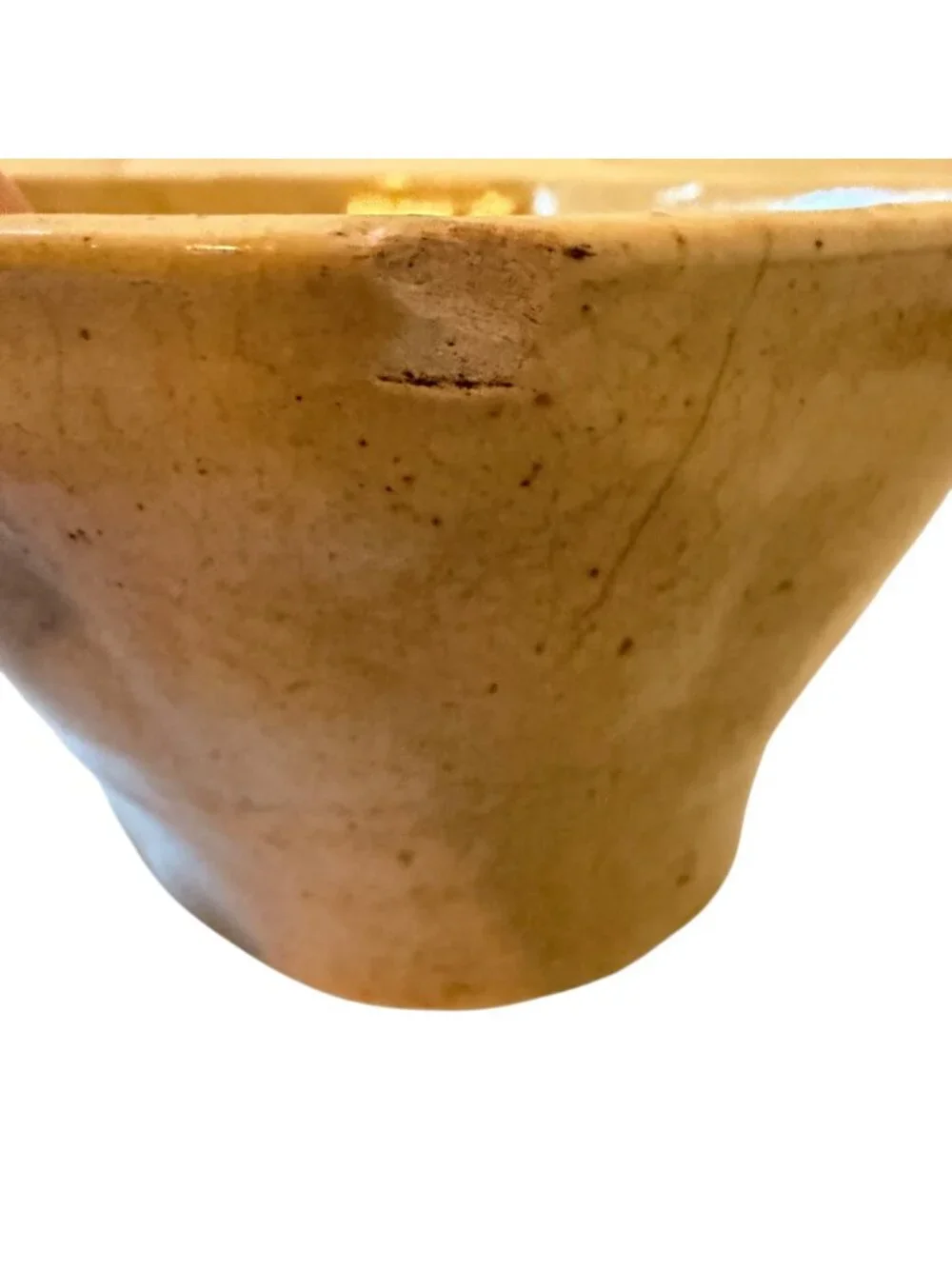 Antique Yellowware Wheat Sheaf Pudding Mold Stoneware Jelly Mold Primitive 7.5